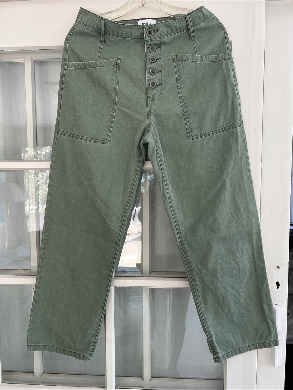pistola Army Green Button-Fly Cargo Pants